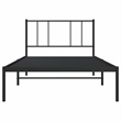 vidaXL Powder-Coated Steel Twin Bed Frame in Black