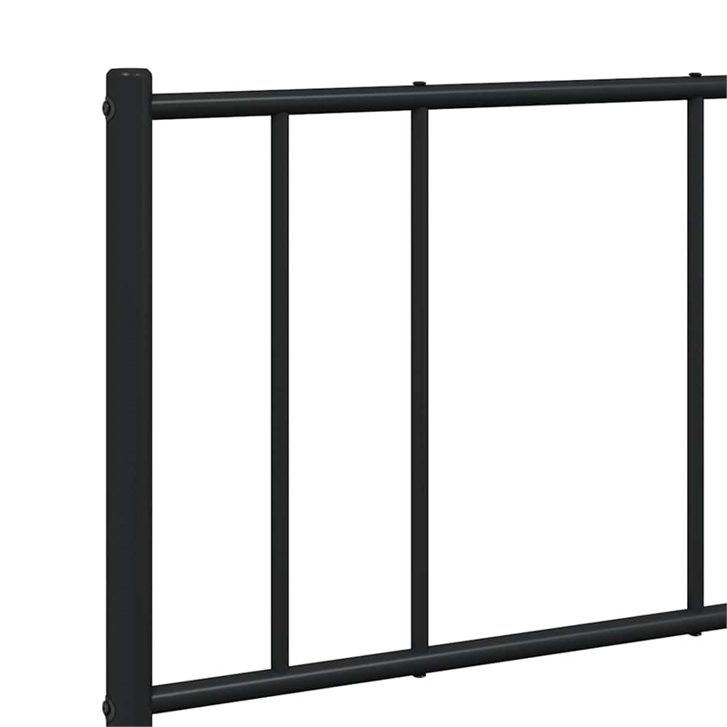 vidaXL Rectangular Powder-Coated Steel Full Bed Frame in Black