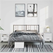 vidaXL Rectangular Powder-Coated Steel Full Bed Frame in Black