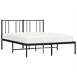 vidaXL Rectangular Powder-Coated Steel Full Bed Frame in Black