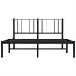 vidaXL Rectangular Powder-Coated Steel Full Bed Frame in Black