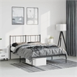 vidaXL Rectangular Powder-Coated Steel Full Bed Frame in Black