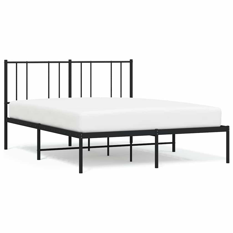 vidaXL Powder-Coated Steel King Size Bed Frame in Black