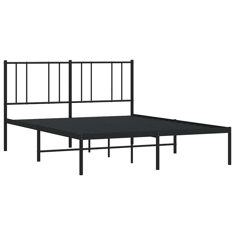 vidaXL Powder-Coated Steel King Size Bed Frame in Black