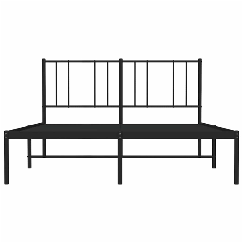 vidaXL Powder-Coated Steel King Size Bed Frame in Black