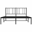 vidaXL Powder-Coated Steel King Size Bed Frame in Black