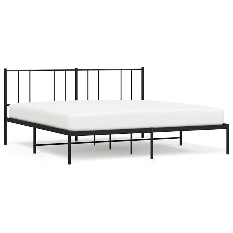 vidaXL 72 X 84 Powder-Coated Steel Bed Frame in Black