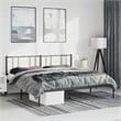 vidaXL 72 X 84 Powder-Coated Steel Bed Frame in Black