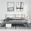 vidaXL 72 X 84 Powder-Coated Steel Bed Frame in Black