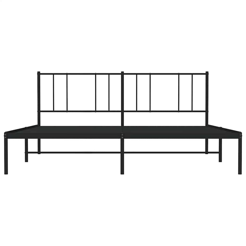 vidaXL 72 X 84 Powder-Coated Steel Bed Frame in Black