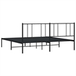 vidaXL 72 X 84 Powder-Coated Steel Bed Frame in Black
