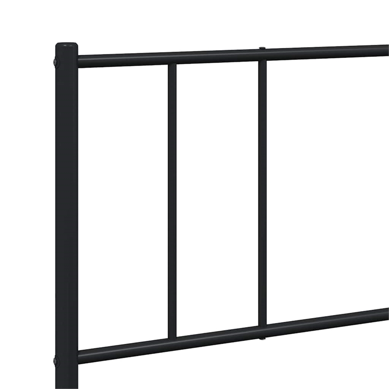 vidaXL Rectangular Powder-Coated Steel Full Bed Frame in Black