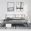 vidaXL Rectangular Powder-Coated Steel Full Bed Frame in Black