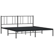 vidaXL Rectangular Powder-Coated Steel Full Bed Frame in Black