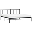 vidaXL Rectangular Powder-Coated Steel Full Bed Frame in Black