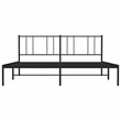 vidaXL Rectangular Powder-Coated Steel Full Bed Frame in Black