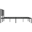 vidaXL Rectangular Powder-Coated Steel Full Bed Frame in Black