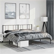 vidaXL Rectangular Powder-Coated Steel Full Bed Frame in Black