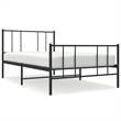 vidaXL Rectangular 39.4 x 74.8 Steel Bed Frame in Black