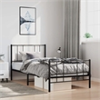 vidaXL Rectangular 39.4 x 74.8 Steel Bed Frame in Black
