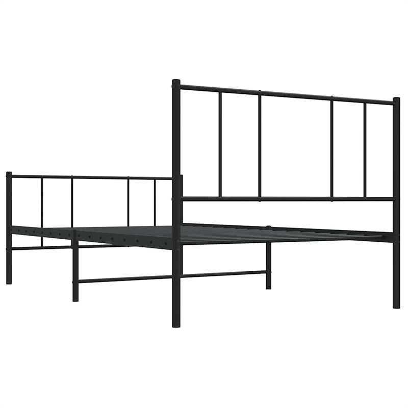 vidaXL Rectangular 39.4 x 74.8 Steel Bed Frame in Black