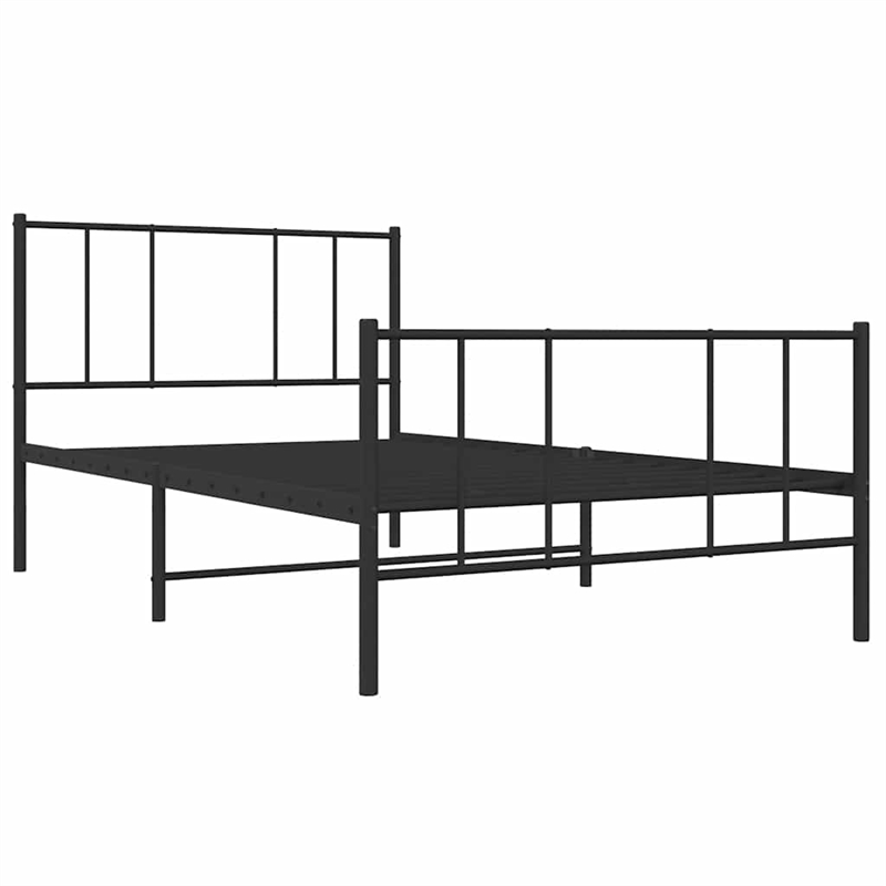 vidaXL Rectangular 39.4 x 74.8 Steel Bed Frame in Black