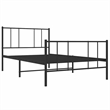 vidaXL Rectangular 39.4 x 74.8 Steel Bed Frame in Black