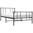 vidaXL Rectangular 39.4 x 74.8 Steel Bed Frame in Black