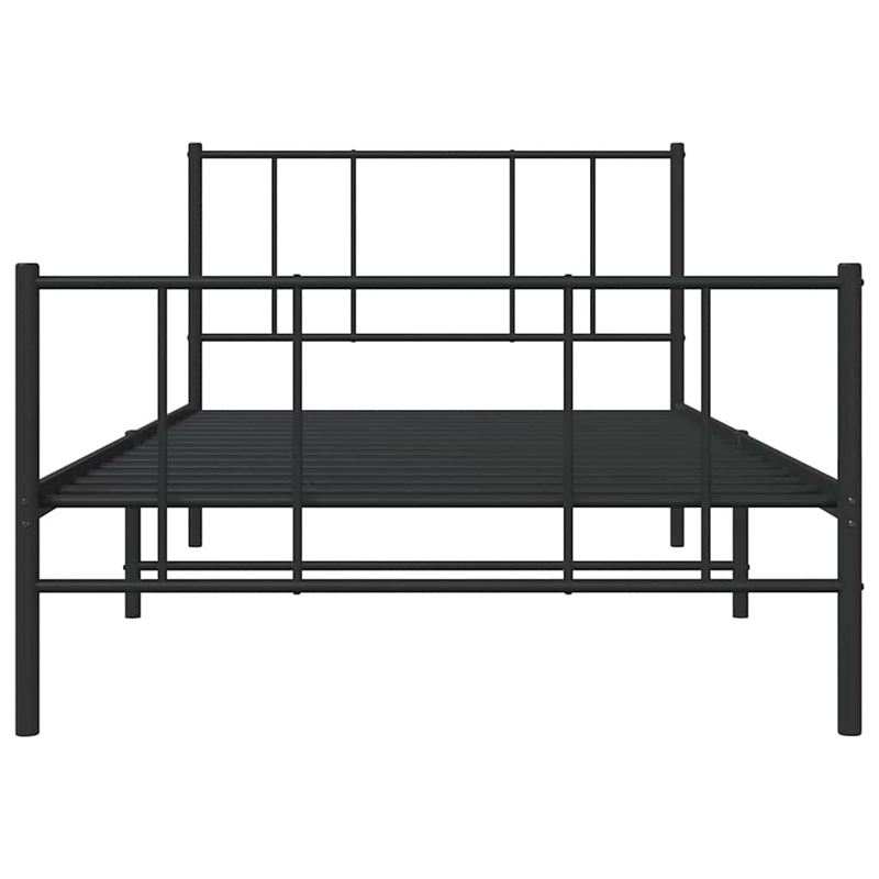 vidaXL Rectangular 39.4 x 74.8 Steel Bed Frame in Black