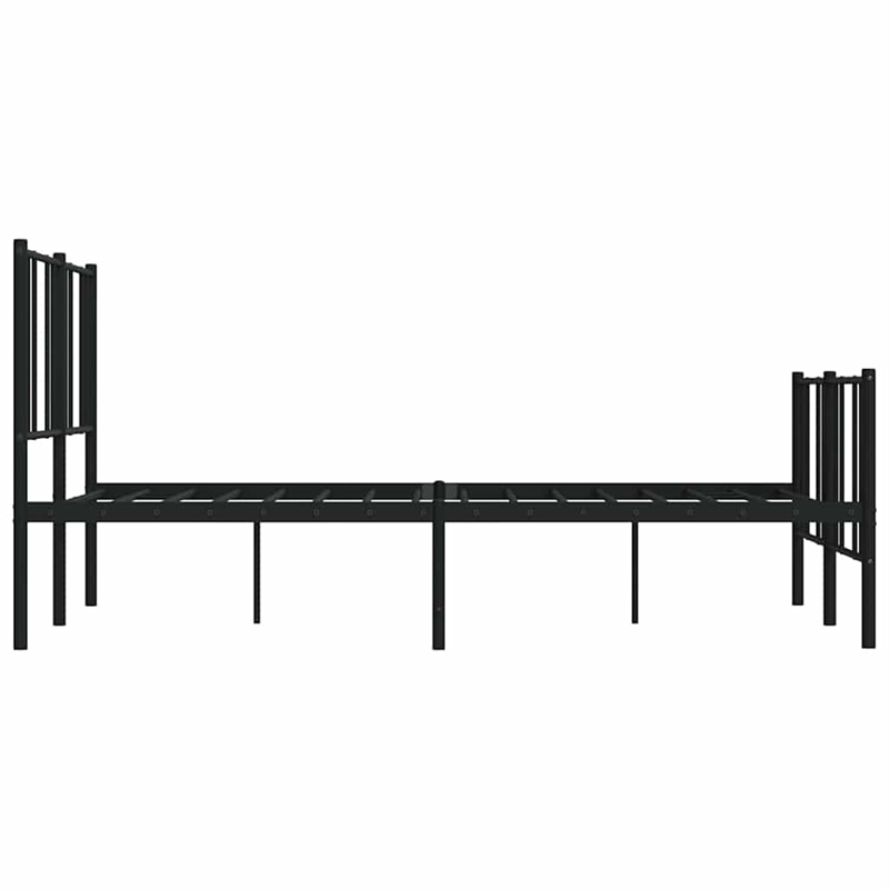 vidaXL 53.9x74.8 Powder-Coated Steel Bed Frame in Black