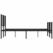 vidaXL 53.9x74.8 Powder-Coated Steel Bed Frame in Black