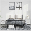 vidaXL 53.9x74.8 Powder-Coated Steel Bed Frame in Black
