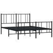 vidaXL 53.9x74.8 Powder-Coated Steel Bed Frame in Black