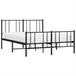 vidaXL 53.9x74.8 Powder-Coated Steel Bed Frame in Black