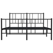 vidaXL 53.9x74.8 Powder-Coated Steel Bed Frame in Black