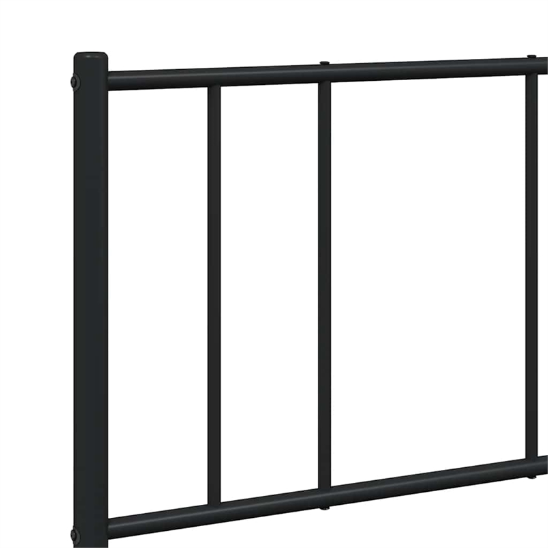 vidaXL 53.9x74.8 Powder-Coated Steel Bed Frame in Black