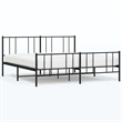 vidaXL 76 x 80 Powder-Coated Steel Bed Frame in Black