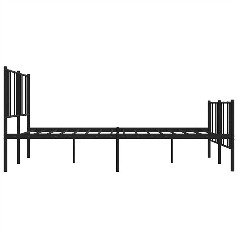 vidaXL 76 x 80 Powder-Coated Steel Bed Frame in Black