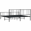 vidaXL 76 x 80 Powder-Coated Steel Bed Frame in Black