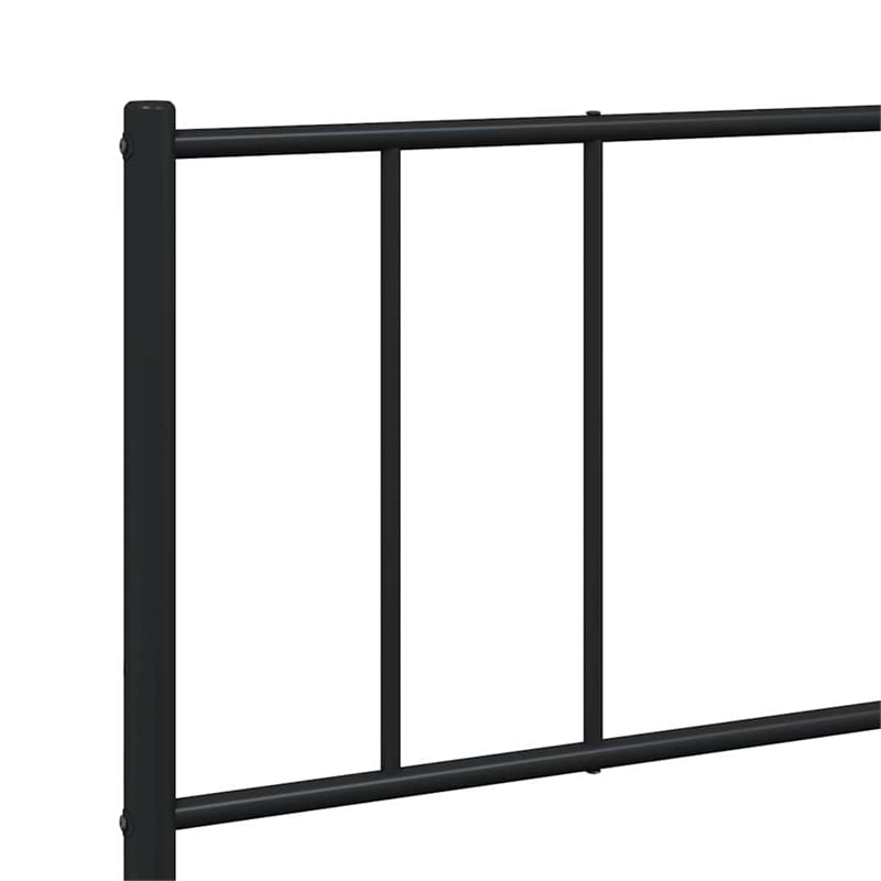 vidaXL 76 x 80 Powder-Coated Steel Bed Frame in Black