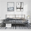 vidaXL 76 x 80 Powder-Coated Steel Bed Frame in Black