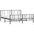 vidaXL 76 x 80 Powder-Coated Steel Bed Frame in Black