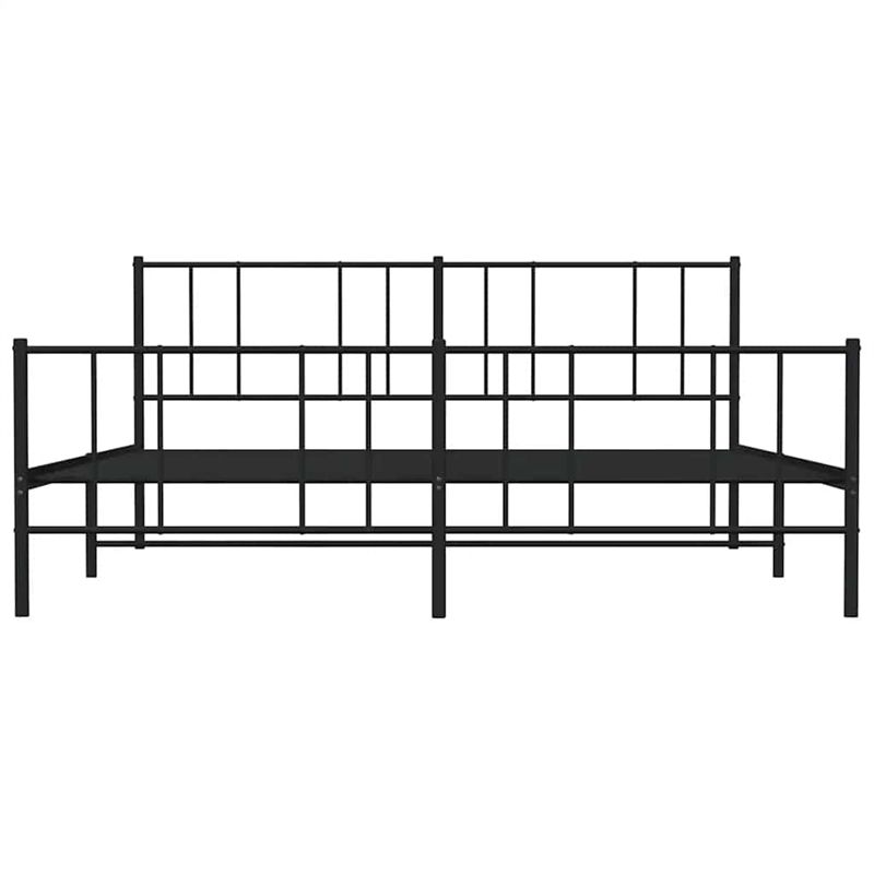 vidaXL 76 x 80 Powder-Coated Steel Bed Frame in Black