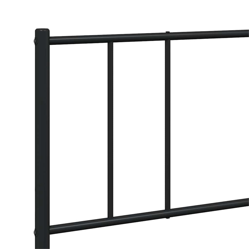vidaXL 76 x 80 Powder-Coated Steel Bed Frame in Black