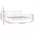 vidaXL 76 x 80 Powder-Coated Steel Bed Frame in Black