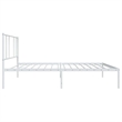 vidaXL Rectangular Powder-Coated Steel Twin Bed Frame in White