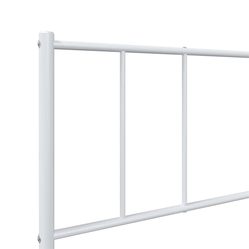 vidaXL Rectangular Powder-Coated Steel Twin Bed Frame in White