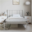 vidaXL Rectangular Powder-Coated Steel Twin Bed Frame in White