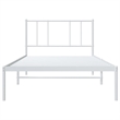 vidaXL Rectangular Powder-Coated Steel Twin Bed Frame in White