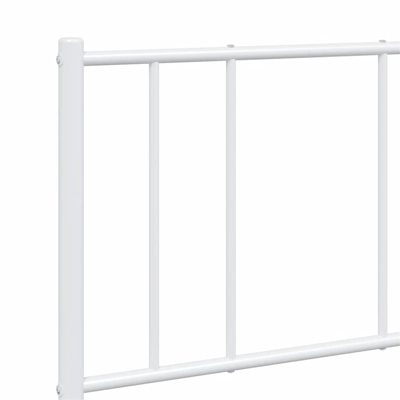 vidaXL Rectangular Powder-Coated Steel Full Bed Frame in White
